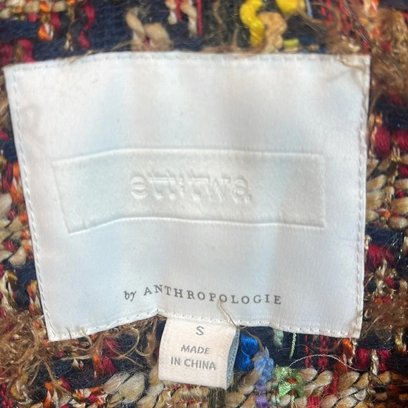 Ett:TWA Anthropologie Harlequin Tweed Blazer size S - Picture 4 of 15